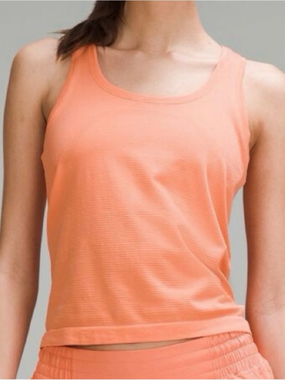 Lululemon Swiftly Tech Waist Length Tank Top in Coral Kiss